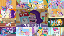 Size: 1972x1110 | Tagged: safe, edit, edited screencap, editor:quoterific, imported from derpibooru, screencap, hitch trailblazer, izzy moonbow, pipp petals, queen haven, sunny starscout, zipp storm, dog, earth pony, pegasus, pony, raccoon, snail, unicorn, spoiler:g5, spoiler:my little pony: tell your tale, spoiler:tyts01e26, alphabittle blossomforth, autumn skies, box, cellphone, cloudpuff, crown, dahlia, fart, fart joke, female, fifi (g5), fire, fireplace, flare (g5), g5, holding nose, jazz hooves, jewelry, male, mane five (g5), mare, minty skylark, missing poster, my little pony: tell your tale, onyx, package, pegasnail, phone, plum library, posey bloom, puphunt, raccoonicorn, regalia, rufus, sleeping, smartphone, smelly, stallion, sugarpuff lilac, sunny styles, toilet humor, unamused, unnamed character, unnamed pony, windy (g5), winged dog, wings, zipp storm is not amused