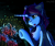 Size: 1889x1583 | Tagged: safe, artist:yuris, imported from derpibooru, oc, oc only, alicorn, pony, black background, blue skin, chest fluff, commission, flower, flower blossom, male, open mouth, simple background, solo, ych result
