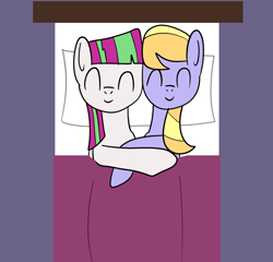 Size: 1600x1539 | Tagged: safe, artist:platinumdrop, imported from derpibooru, blossomforth, cloud kicker, request, sleeping, sleepover