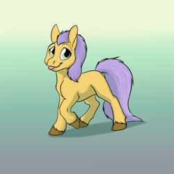 Size: 1000x1000 | Tagged: safe, artist:foxenawolf, imported from derpibooru, oc, oc:lilac meadow, earth pony, pony, fanfic:beginning anew, :p, female, filly, foal, hooves, solo, tongue out, young