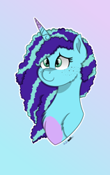 Size: 2240x3550 | Tagged: safe, artist:twinklesentrymlp0809, imported from derpibooru, pony, unicorn, bust, female, g5, gradient background, mare, misty brightdawn, solo