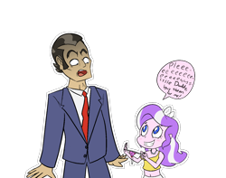 Size: 1372x1080 | Tagged: safe, artist:happy harvey, imported from derpibooru, diamond tiara, filthy rich, human, equestria girls, begging, belly button, bikini, clothes, colored, daughter, dialogue, father, father and child, father and daughter, female, grin, jailbait, jewelry, looking down, looking up, male, micro bikini, necklace, necktie, open mouth, panties, phone drawing, pinpoint eyes, pleading, shocked, shopping, simple background, smiling, suit, swimsuit, tanktop, thong, tiara, transparent background, underwear