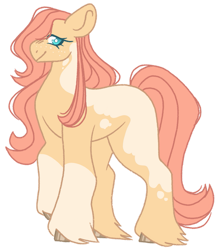 Size: 837x955 | Tagged: safe, artist:pixiesimm, imported from derpibooru, oc, oc only, earth pony, pony, coat markings, earth pony oc, female, freckles, mare, offspring, parent:big macintosh, parent:fluttershy, parents:fluttermac, simple background, transparent background, unshorn fetlocks