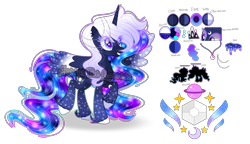 Size: 7024x4040 | Tagged: safe, artist:arctusthegoddess, artist:taxidermied-bases, imported from derpibooru, oc, oc only, alicorn, deity, base used, bio, digital art, galaxy hair, goddess, ms paint, paint tool sai, reference sheet, simple background, transparent background