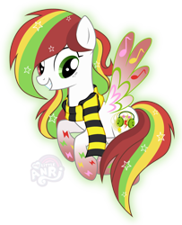 Size: 1280x1580 | Tagged: safe, artist:emperor-anri, imported from derpibooru, oc, oc only, pegasus, pony, clothes, female, grin, mare, pegasus oc, scarf, simple background, smiling, solo, striped scarf, transparent background