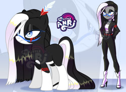 Size: 1280x939 | Tagged: safe, artist:emperor-anri, imported from derpibooru, oc, oc only, earth pony, human, pony, equestria girls, bedroom eyes, boots, clothes, coat markings, earth pony oc, equestria girls-ified, feather, female, frown, high heel boots, makeup, mare, shoes, smiling, smirk, socks (coat markings), tattoo, zoom layer