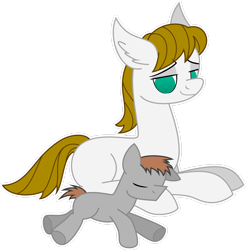 Size: 2431x2466 | Tagged: safe, artist:emc-blingds, imported from derpibooru, oc, oc only, pony, colt, duo, ear fluff, eyes closed, foal, lying down, male, prone, simple background, sleeping, stallion, transparent background