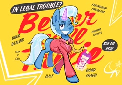 Size: 2694x1881 | Tagged: safe, artist:another_pony, imported from derpibooru, trixie, pony, unicorn, better call saul, breaking bad, clothes, grin, jacket, looking at you, magic, necktie, one eye closed, parody, saul goodman, smiling, telekinesis, wink, winking at you