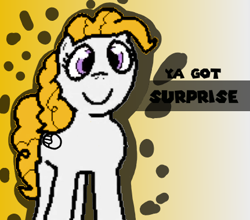 Size: 431x380 | Tagged: safe, artist:pokehidden, edit, imported from derpibooru, surprise, pegasus, pony, banned from equestria daily, adoraprise, cute, female, g1, g1 to g4, g4, generation leap, mare, smiling, splash art, surprise being surprise, text, wings, ya got