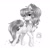 Size: 1024x1024 | Tagged: safe, artist:bluefeathercat, imported from derpibooru, oc, oc only, earth pony, pony, ear piercing, female, looking at you, mare, monochrome, pale belly, piercing, simple background, socks (coat marking), solo, white background, white muzzle