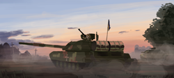 Size: 4000x1800 | Tagged: safe, artist:dr-fade, imported from derpibooru, oc, pony, comments locked down, current events, graveyard of comments, implied russia, tank (vehicle), ukraine