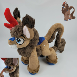 Size: 1440x1440 | Tagged: safe, artist:chillynachos, imported from derpibooru, oc, oc:mudslide, kirin, blushing, commission, craft, kirin oc, plushie, solo