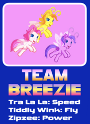 Size: 248x343 | Tagged: safe, editor:4-chap, imported from derpibooru, tiddlywink, tra-la-la, zipzee, breezie, pony, antennae, crossover, female, g3, mare, smiling, sonic heroes, sonic the hedgehog (series), team, text, wings