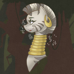 Size: 1000x1000 | Tagged: safe, artist:sizack, imported from derpibooru, zecora, zebra, female, long neck, mare, solo