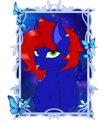 Size: 2500x2900 | Tagged: safe, artist:cresentmadness, imported from derpibooru, oc, oc:shrapnel, pegasus, :p, chest fluff, ear fluff, ear piercing, eyelashes, frame, green eyes, icon, piercing, tongue out