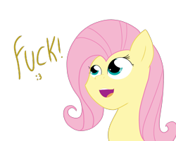 Size: 2500x2000 | Tagged: safe, artist:reinbou, imported from derpibooru, fluttershy, pegasus, pony, png, simple background, solo, text, transparent background, vulgar
