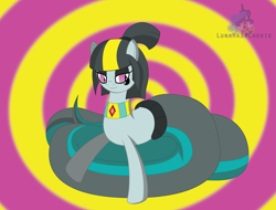 Size: 5935x4517 | Tagged: safe, artist:lunahazacookie, imported from derpibooru, oc, lamia, original species, pony, abstract background, smiling