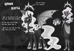 Size: 1280x882 | Tagged: safe, artist:emperor-anri, imported from derpibooru, oc, oc only, alicorn, bat pony, bat pony alicorn, bicorn, human, pony, equestria girls, bat pony oc, bat wings, black sclera, hoof shoes, horn, multiple horns, reference sheet, wings, zoom layer