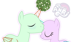 Size: 1280x720 | Tagged: safe, artist:emperor-anri, imported from derpibooru, oc, oc only, alicorn, pony, alicorn oc, base, eyelashes, female, horn, kissing, male, mare, oc x oc, shipping, simple background, smiling, stallion, transparent background, wings