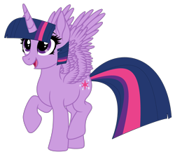 Size: 3898x3485 | Tagged: safe, artist:starshade, artist:twilyisbestpone, imported from derpibooru, twilight sparkle, alicorn, pony, adorkable, base used, cute, dork, female, mare, open mouth, open smile, raised hoof, simple background, smiling, solo, spread wings, transparent background, twiabetes, twilight sparkle (alicorn), wings