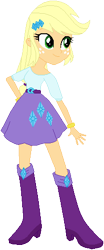 Size: 213x511 | Tagged: safe, artist:doroshll, imported from derpibooru, applejack, human, equestria girls, boots, clothes, clothes swap, high heel boots, shirt, shoes, simple background, skirt, solo, transparent background