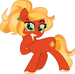 Size: 5865x5753 | Tagged: safe, artist:orin331, artist:shootingstarsentry, imported from derpibooru, oc, oc:rosey cloverhoove, earth pony, pony, absurd resolution, base used, earth pony oc, female, freckles, g5, g5 oc, mare, offspring, parent:posey bloom, parent:sprout cloverleaf, parents:poseysprout, simple background, solo, transparent background