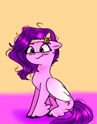 Size: 1074x1368 | Tagged: safe, artist:petaltwinkle, imported from derpibooru, pipp petals, pegasus, pony, female, g5, hoof fluff, mare, messy mane, slim, solo, thin, tired