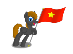 Size: 1024x768 | Tagged: safe, artist:soulfulmirror, imported from derpibooru, oc, oc only, oc:romance heart, pegasus, pony, flag, simple background, solo, transparent background, vietnam