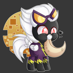 Size: 4000x4000 | Tagged: safe, artist:chromatic-sheen, imported from derpibooru, oc, oc only, oc:sirius, pegasus, pony, chibi, clothes, costume, pegasus oc, shadowbolts, shadowbolts costume, solo