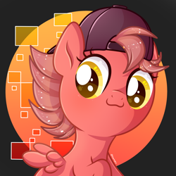 Size: 4000x4000 | Tagged: safe, artist:chromatic-sheen, imported from derpibooru, oc, oc only, oc:fast fire, pegasus, pony, :3, backwards ballcap, baseball cap, cap, chibi, female, hat, mare, pegasus oc, solo, spread wings