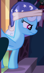 Size: 406x666 | Tagged: safe, artist:jan, edit, imported from derpibooru, screencap, linky, shoeshine, earth pony, pony, ask the crusaders, angry, cropped, female, flower, frown, hat, mare, moon, night, nightcap, stars