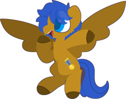 Size: 3073x2439 | Tagged: safe, artist:moonydusk, imported from derpibooru, oc, oc only, oc:crushingvictory, pegasus, excited, open mouth, pegasus oc, pointing, simple background, smiling, solo, spread wings, transparent background, wings