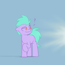 Size: 2048x2049 | Tagged: safe, artist:vipy, imported from derpibooru, oc, oc:vipy, earth pony, pony, male, question mark, raised eyebrow, raised hoof, solo, stallion