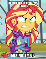 Size: 800x1020 | Tagged: safe, edit, edited screencap, imported from derpibooru, screencap, sunset shimmer, human, equestria girls, friendship games, caption, english, family guy, image macro, text