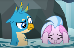 Size: 1122x734 | Tagged: safe, imported from derpibooru, screencap, gallus, silverstream, griffon, seapony (g4), what lies beneath, cropped, duo, seapony silverstream