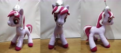 Size: 11520x5120 | Tagged: safe, imported from derpibooru, sugar moonlight, earth pony, pony, anti-mind reading cap, commission, g5, photo, plushie