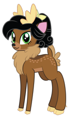 Size: 1600x2665 | Tagged: safe, artist:andrevus, imported from derpibooru, oc, oc only, oc:chestnut cake, deer, coat markings, dappled, deerified, fluffy, simple background, solo, species swap, transparent background