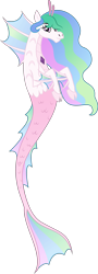 Size: 1713x4772 | Tagged: safe, artist:stellardusk, imported from derpibooru, princess celestia, siren, series:creature-verse, commission, female, gem, royalty, simple background, siren gem, sirenified, solo, species swap, transparent background