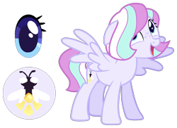 Size: 1511x1102 | Tagged: safe, artist:vintage-owll, imported from derpibooru, oc, oc:lightning bug, pegasus, pony, base used, female, magical lesbian spawn, mare, offspring, parent:blossomforth, parent:flitter, simple background, solo, transparent background