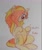 Size: 1611x1924 | Tagged: safe, artist:pony quarantine, imported from derpibooru, oc, oc only, oc:high flyer, pegasus, pony, ask pony crayontine, belly button, crayon drawing, female, hair over one eye, mare, request, sitting, solo, traditional art, wingless