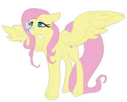 Size: 1985x1588 | Tagged: safe, artist:rosetinting, imported from derpibooru, fluttershy, butterfly, pegasus, pony, butterfly on nose, female, floppy ears, insect on nose, looking at something, mare, simple background, solo, spread wings, standing, three quarter view, transparent background, wings