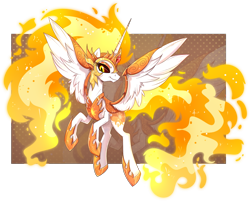 Size: 2329x1874 | Tagged: safe, artist:lavender-bases, imported from derpibooru, daybreaker, alicorn, pony, base used, female, full body, high res, mane of fire, mare, passepartout, simple background, spread wings, transparent background, wings, zoom layer
