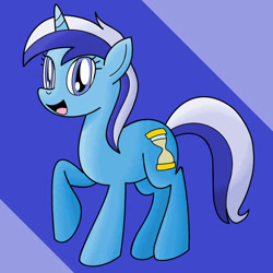 Size: 1280x1280 | Tagged: safe, artist:notadeliciouspotato, imported from derpibooru, minuette, pony, unicorn, 2019, female, mare, raised hoof, solo