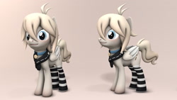 Size: 1920x1080 | Tagged: safe, artist:whiteskypony, imported from derpibooru, oc, oc only, oc:hickory, pegasus, pony, 3d, clothes, socks, solo, striped socks