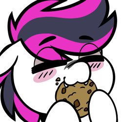 Size: 1080x1080 | Tagged: safe, artist:lrusu, imported from derpibooru, oc, oc only, oc:lance, bat pony, cookie, food, simple background, solo, transparent background