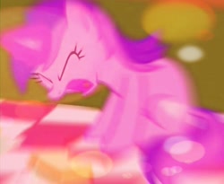Size: 672x550 | Tagged: safe, edit, edited screencap, imported from twibooru, screencap, amethyst star, sparkler, pony, unicorn, the mysterious mare do well, amethyst yelling, angry, bread, female, filter, food, image, magic, mare, meme, needs more jpeg, open mouth, reaction image, screaming, sliced bread, solo, yelling