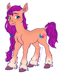 Size: 1836x2259 | Tagged: safe, artist:caffeinatedcarny, imported from derpibooru, sunny starscout, earth pony, pony, female, g5, horseshoes, mare, simple background, solo, transparent background, unshorn fetlocks