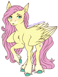 Size: 1896x2510 | Tagged: safe, artist:caffeinatedcarny, imported from derpibooru, fluttershy, pegasus, pony, ear fluff, female, freckles, hoof polish, mare, simple background, slit pupils, solo, transparent background, unshorn fetlocks