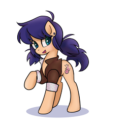 Size: 3000x3000 | Tagged: safe, artist:brella, imported from derpibooru, earth pony, pony, clothes, ear piercing, earring, female, jewelry, mare, marinette dupain-cheng, miraculous ladybug, piercing, ponified, simple background, solo, transparent background