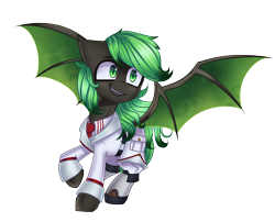 Size: 7000x5656 | Tagged: safe, artist:opal_radiance, imported from derpibooru, oc, oc only, bat pony, pony, clothes, commission, simple background, solo, transparent background